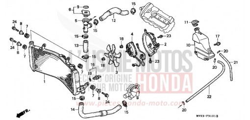 RADIATEUR (CBR600FS/3S/T/3T/SET) CBR600FS de 1995